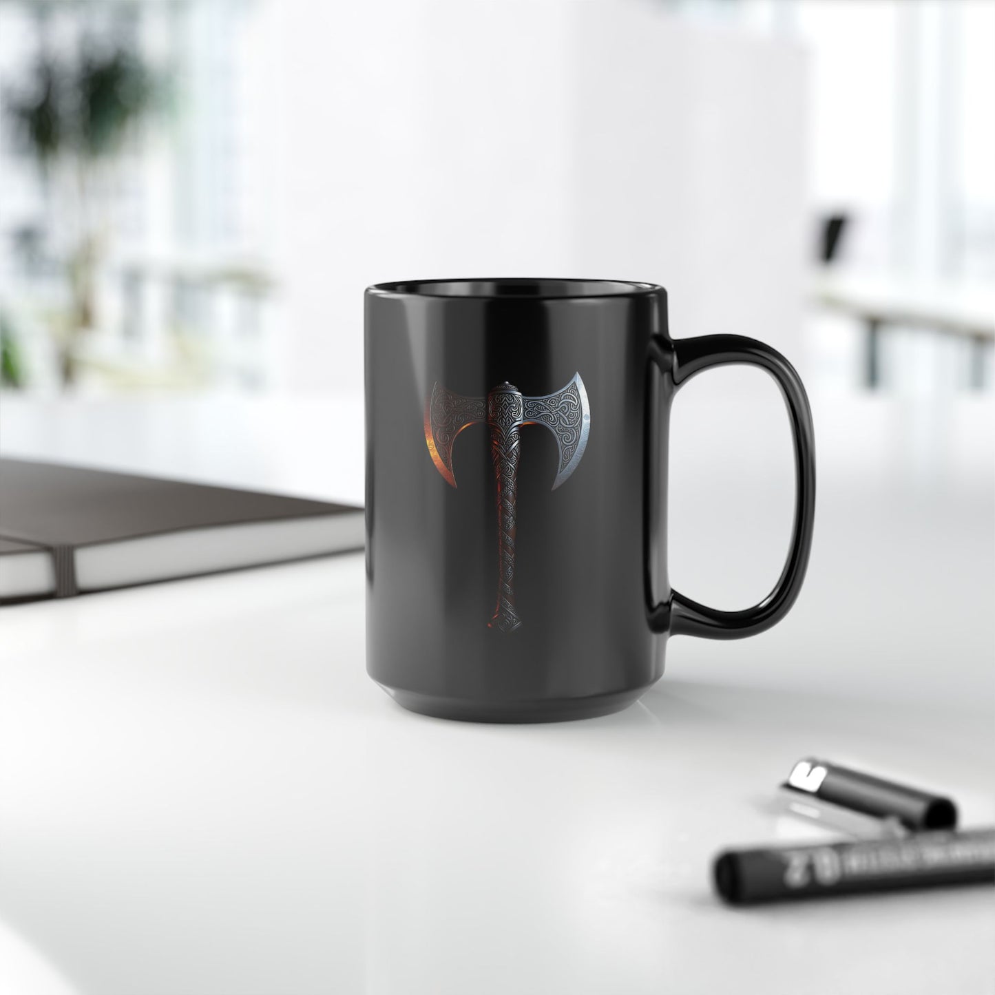 Silver Axe - 15oz Black Mug