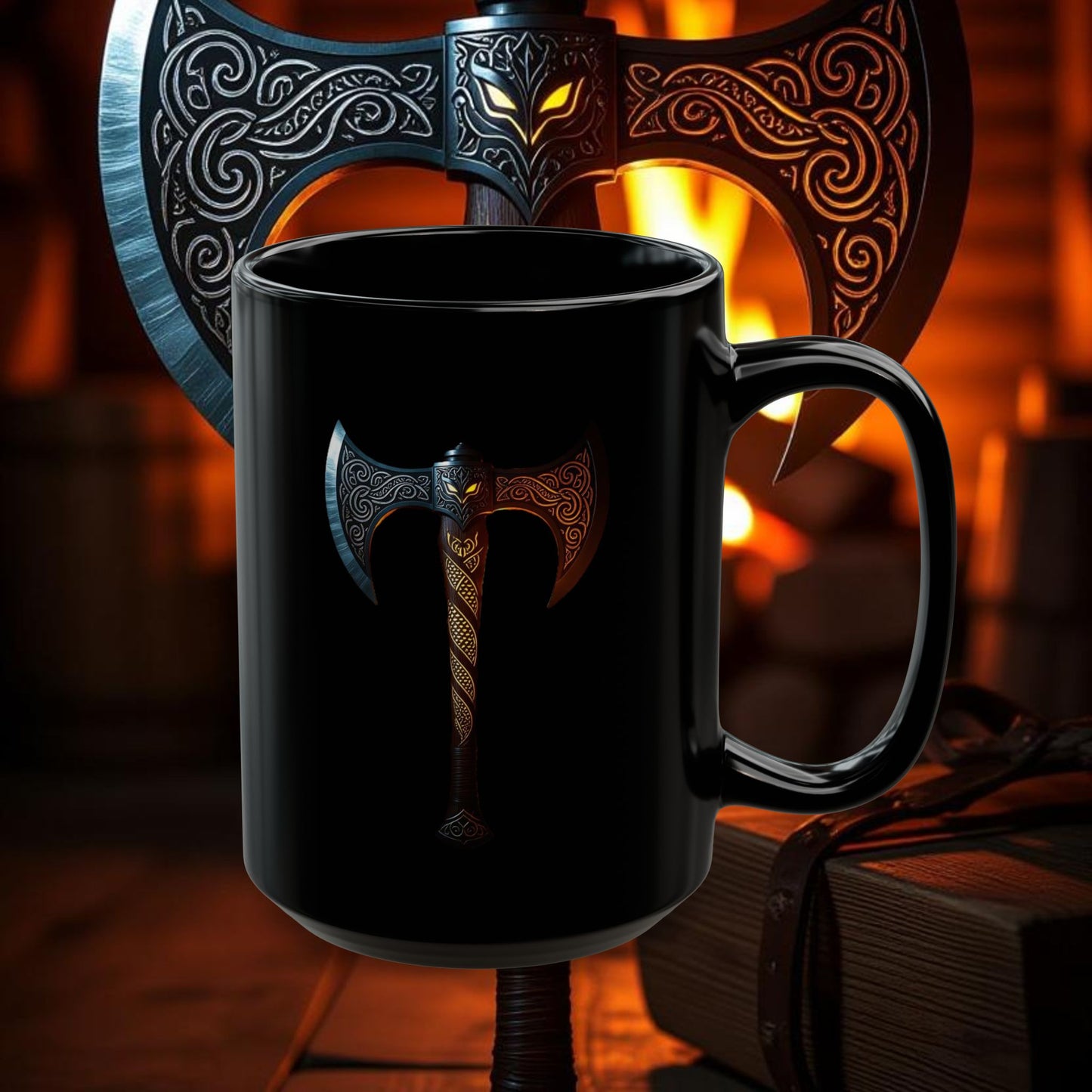 Falcon Axe - 15oz Black Mug