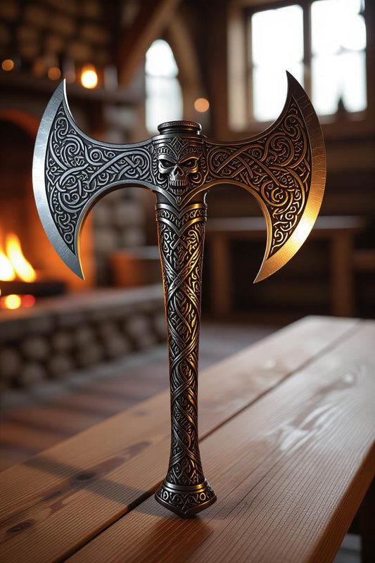 Skeleton - Double Sided Battle Axe T-Shirt