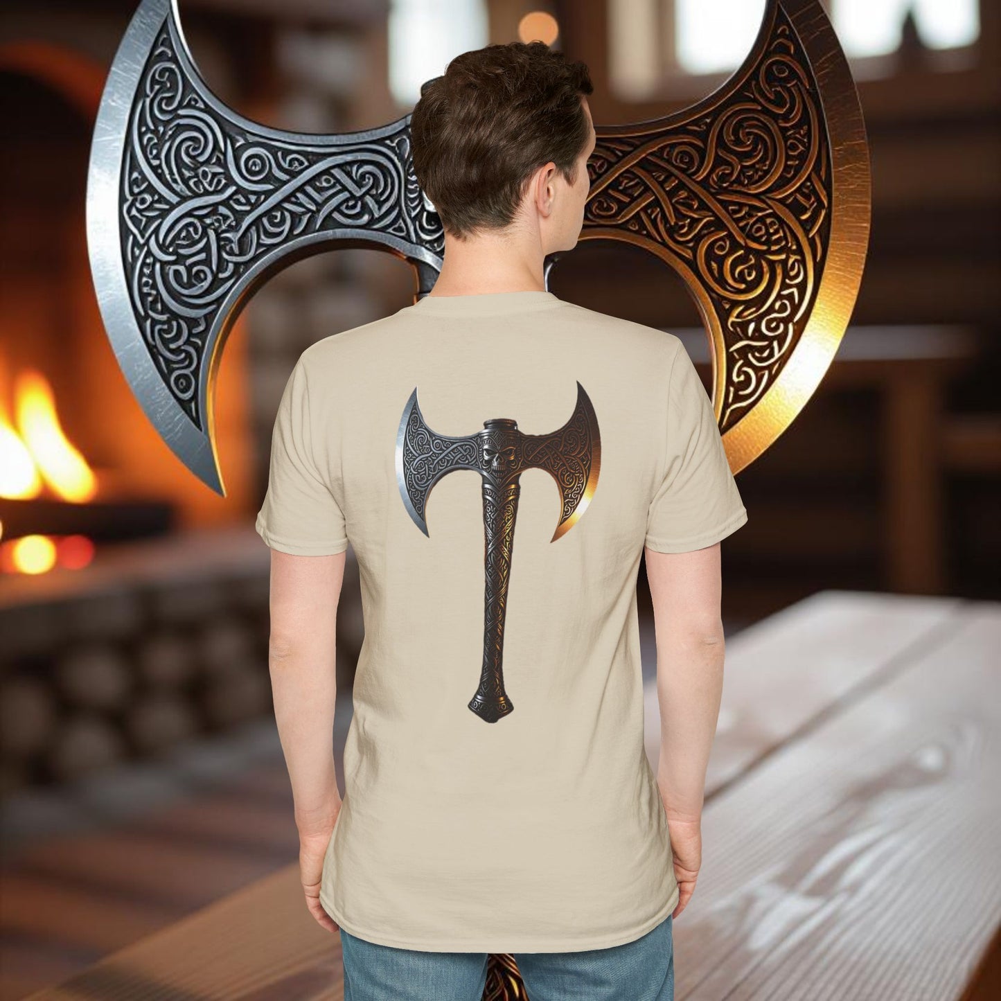 Skeleton - Double Sided Battle Axe T-Shirt
