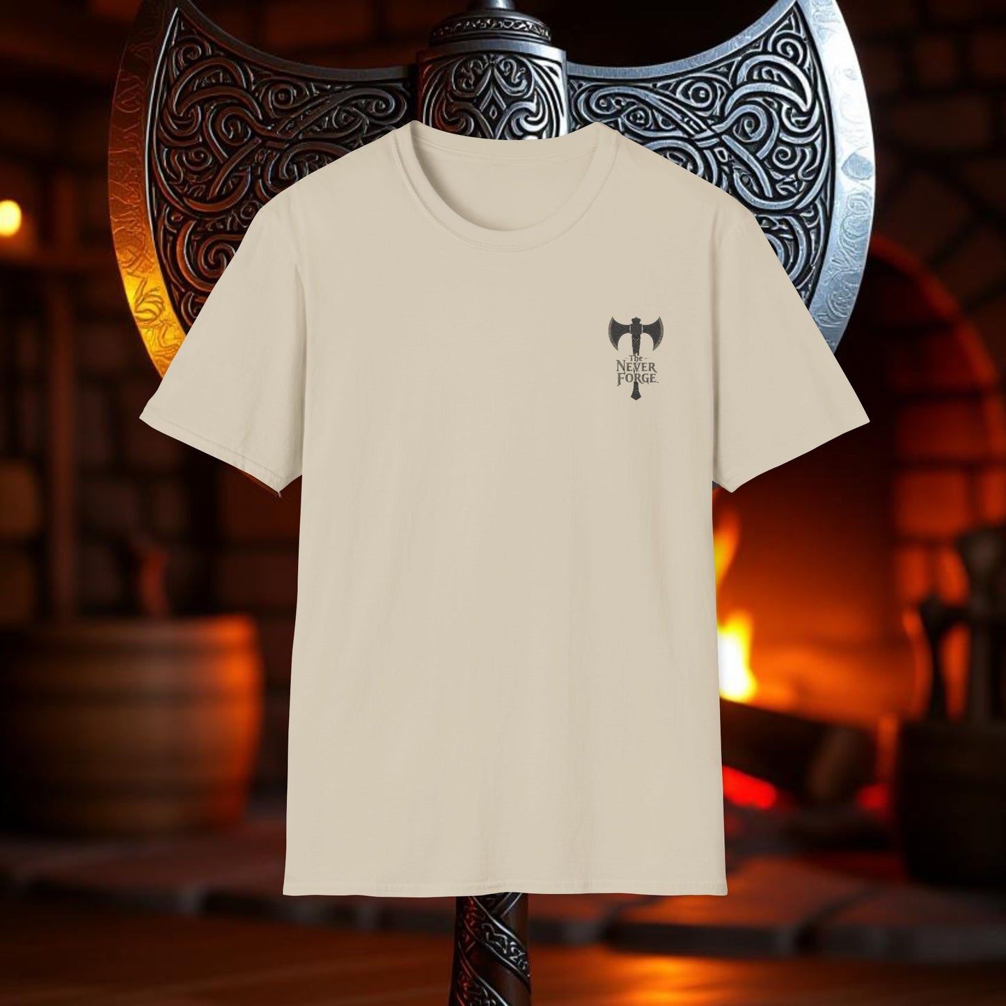 Silver - Double Sided Battle Axe T-Shirt