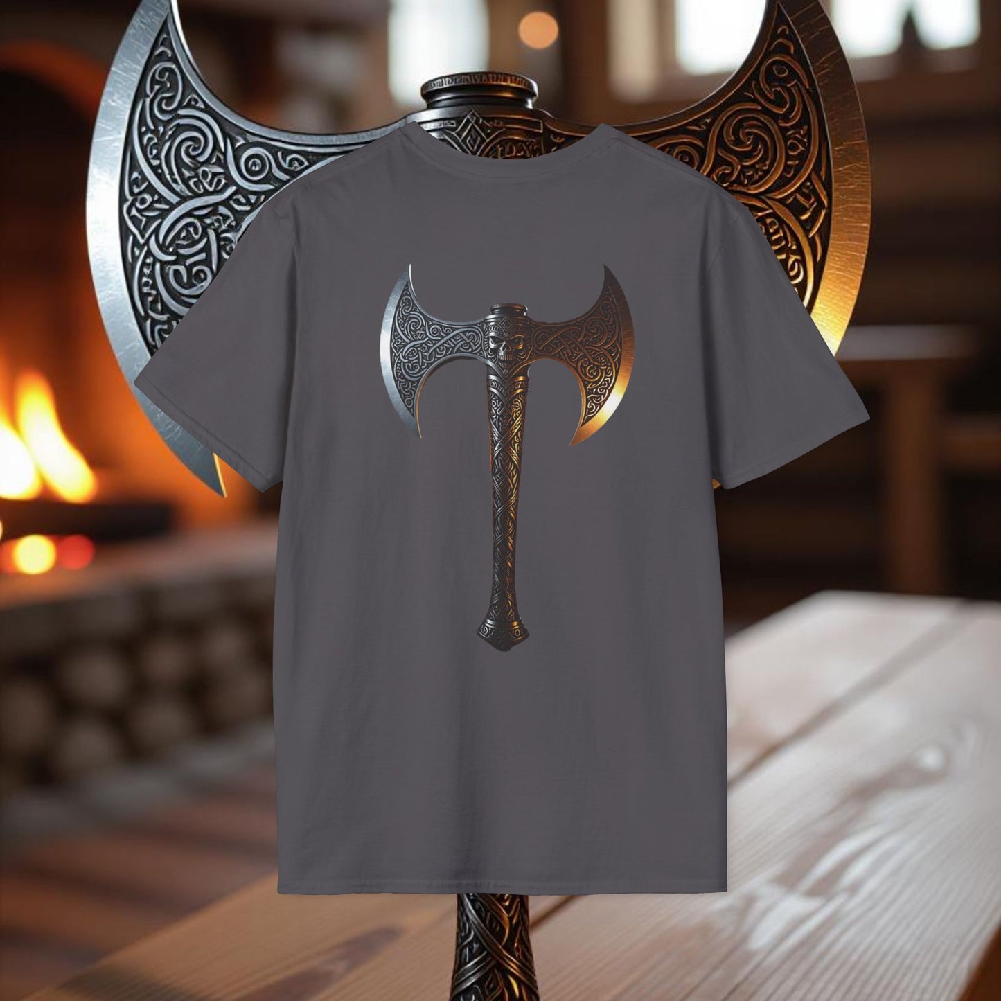 Skeleton - Double Sided Battle Axe T-Shirt