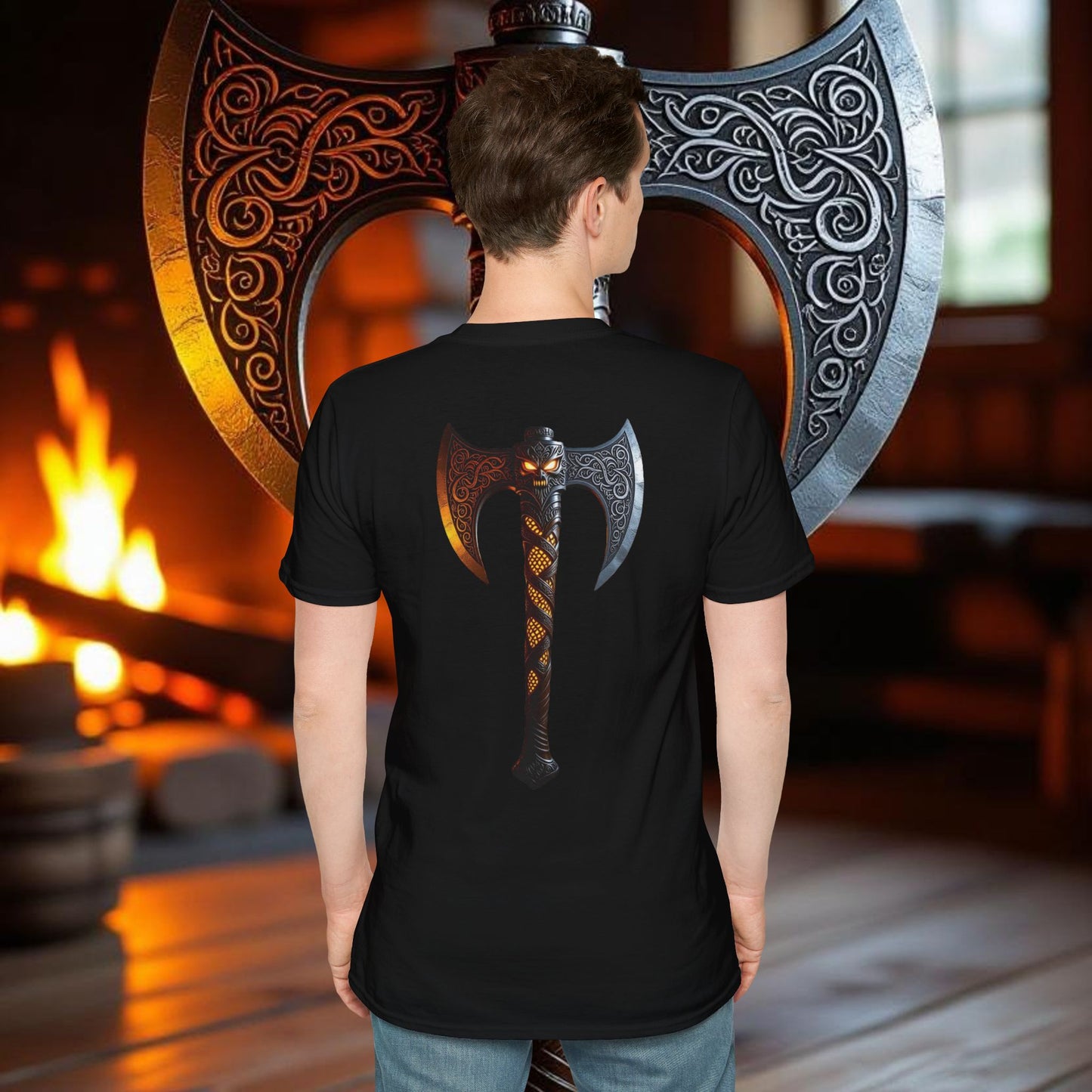 Wolf - Double Sided Battle Axe T-Shirt