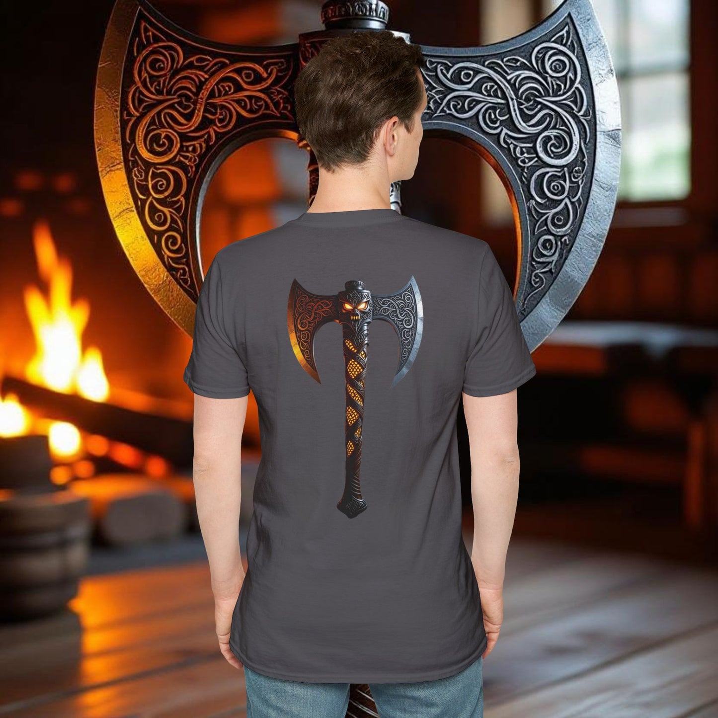 Wolf - Double Sided Battle Axe T-Shirt