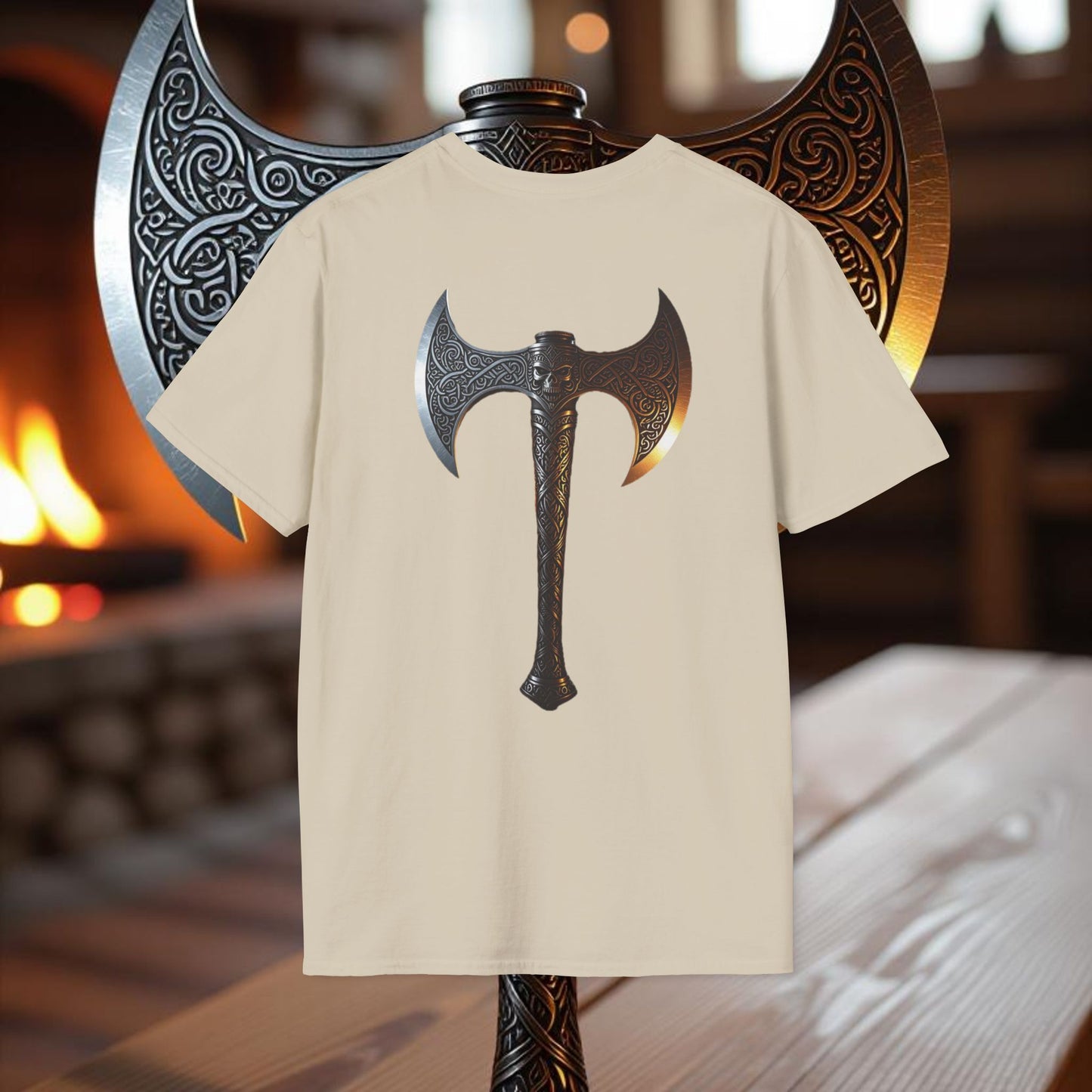 Skeleton - Double Sided Battle Axe T-Shirt