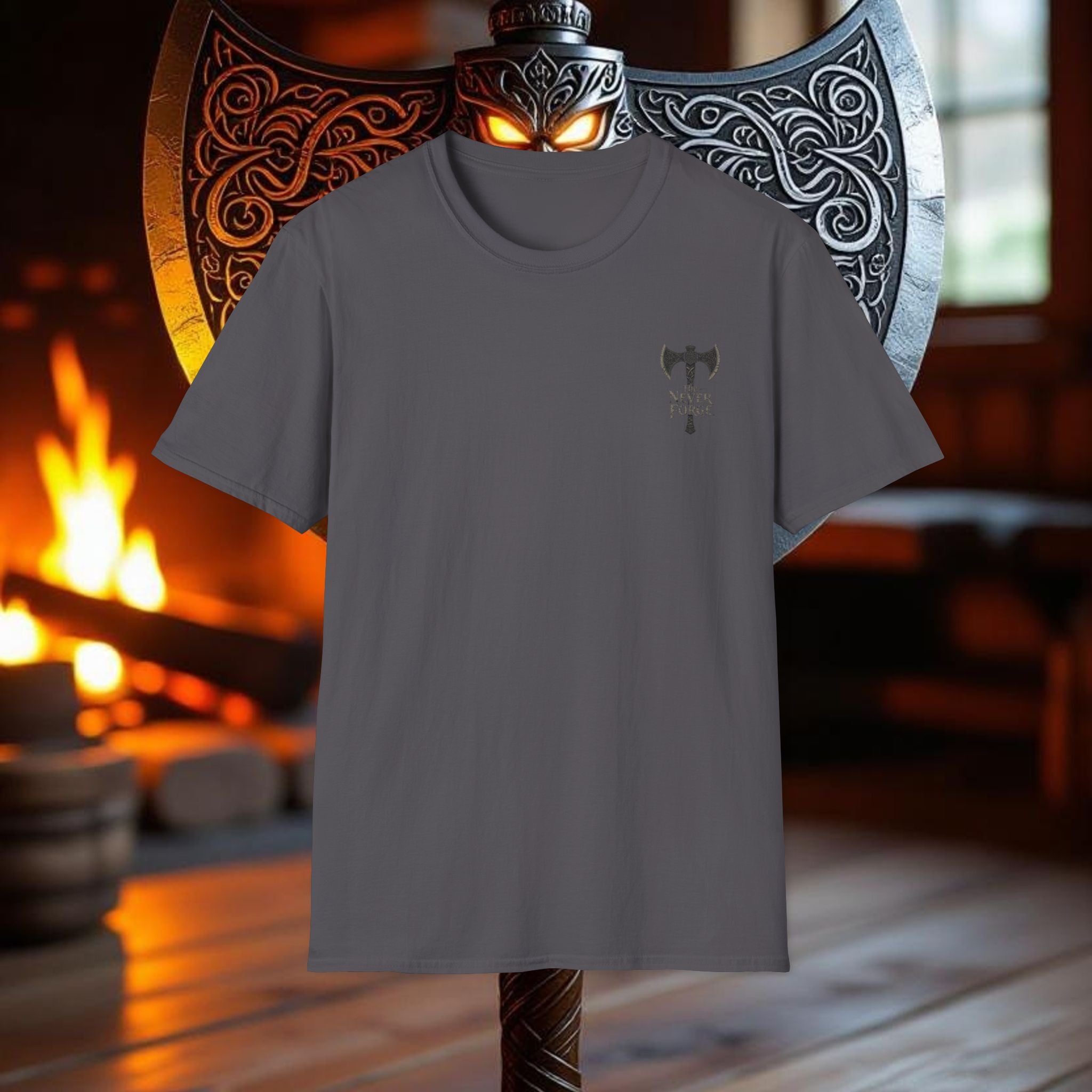 Wolf - Double Sided Battle Axe T-Shirt – The Never Forge