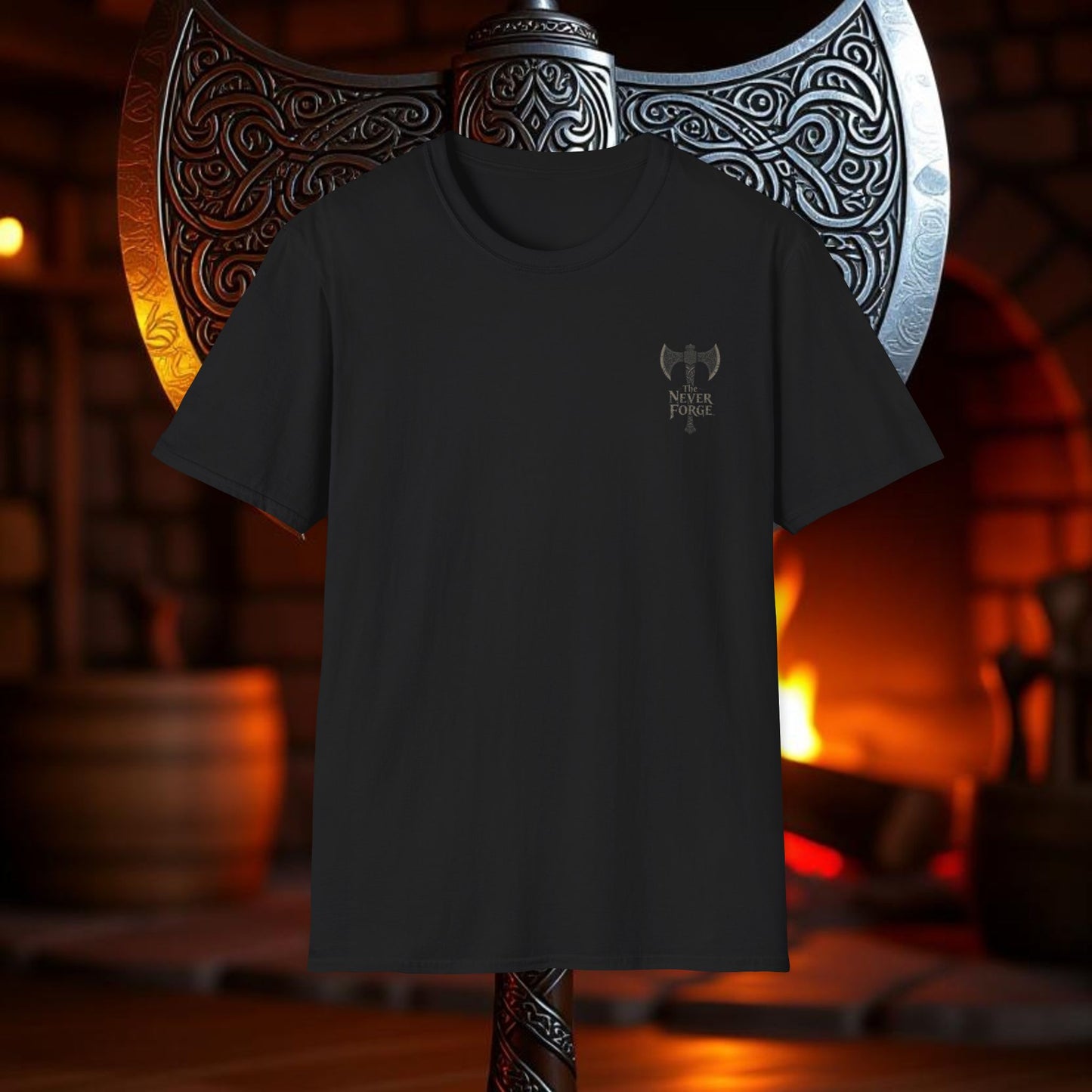 Silver - Double Sided Battle Axe T-Shirt