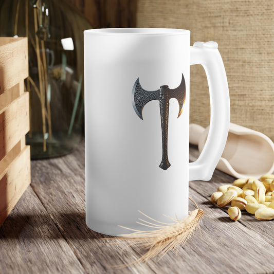 Skeleton Axe - Frosted Glass Beer Mug