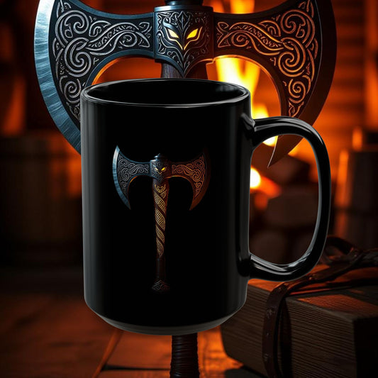 Falcon Axe - 15oz Black Mug