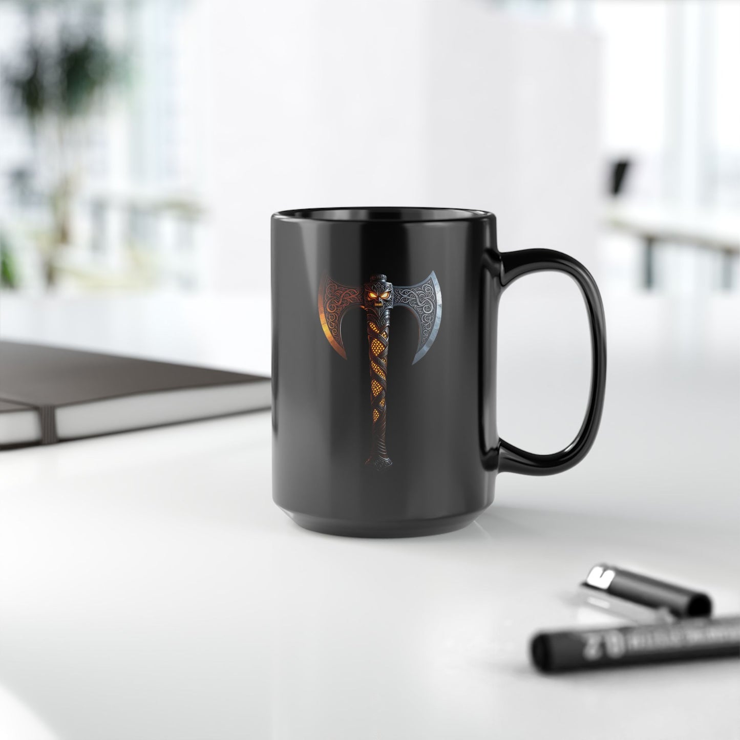 Wolf Axe - 15oz Black Mug