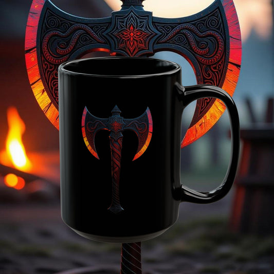Berserker Axe - 15oz Black Mug