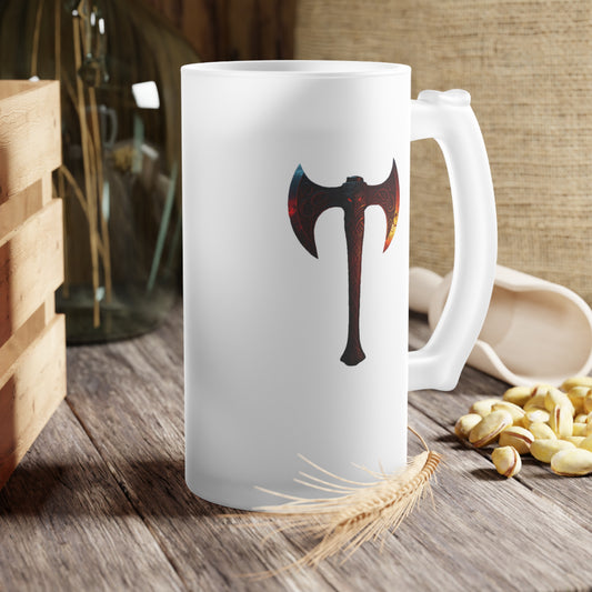 Hawk Axe - Frosted Glass Beer Mug